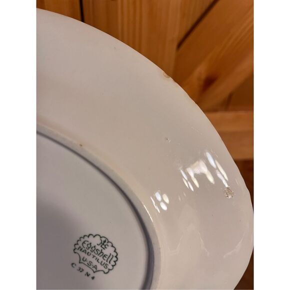 Homer Laughlin Eggshell Nautilus Platter Platinum striped - Picture 9 of 12